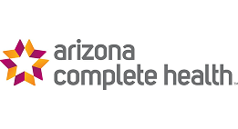 Arizona Complete Health logo featuring a starburst design in orange and magenta to the left of the gray text "arizona complete health" on a white background.